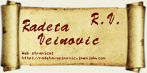 Radeta Veinović vizit kartica